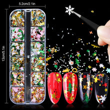 Load image into Gallery viewer, Kalolary Christmas Snowflake Nail Sequins 4 boxes（A style）
