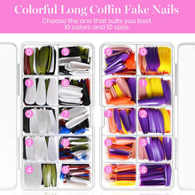 Load image into Gallery viewer, Kalolary Colorful Long Coffin False Nails 1000PCS
