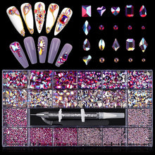 Load image into Gallery viewer, Kalolary Pink Professional Nail Rhinestones Kit
