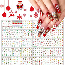 Load image into Gallery viewer, Kalolary 30 Sheets Christmas Cartoon Nail Art Stickers
