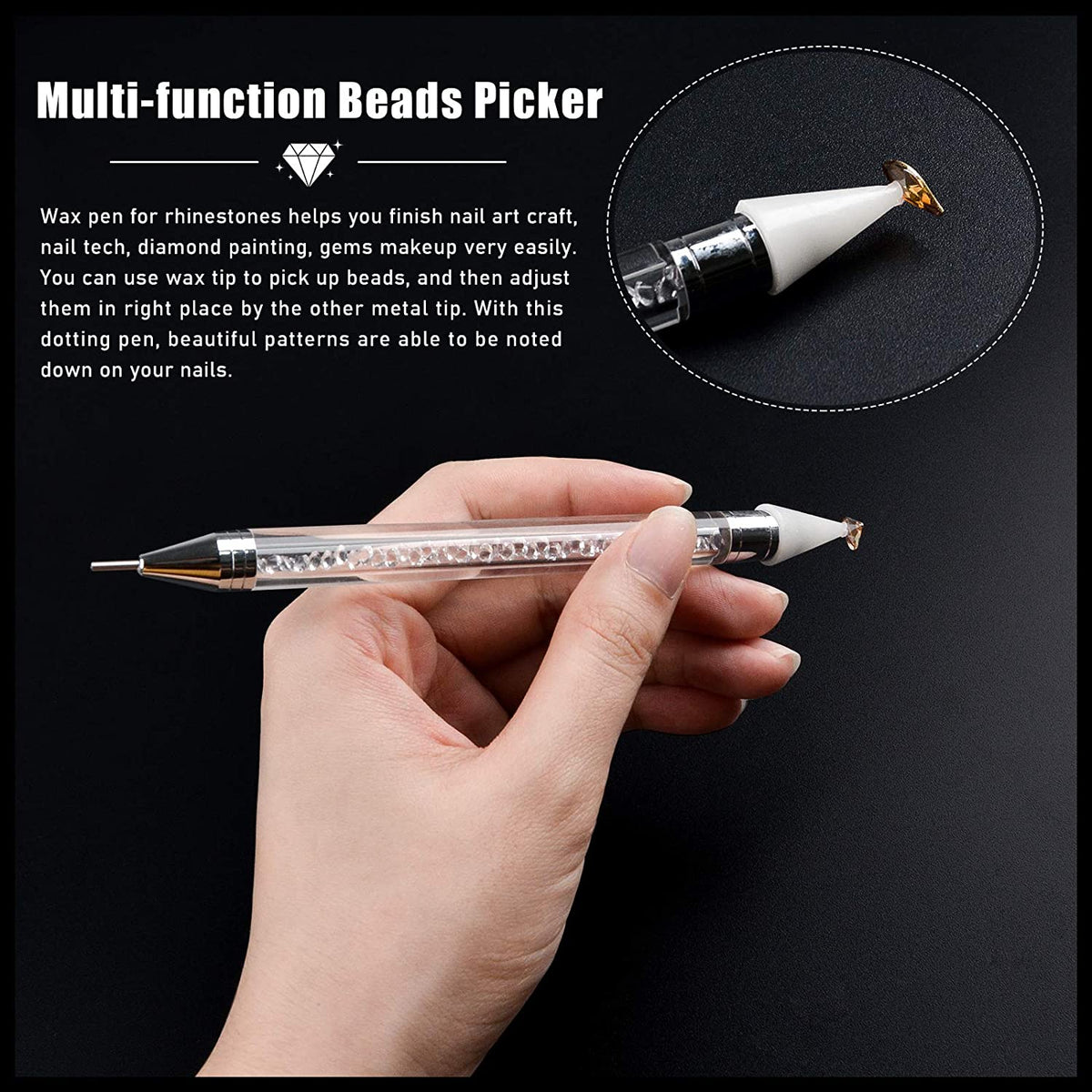 Kalolary Champagne Professional Nail Rhinestones Kit