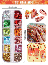 Load image into Gallery viewer, Kalolary 3D Maple Leaves Nail Art Glitter Sequins 4 Boxes (B style)
