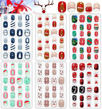 Load image into Gallery viewer, Kalolary Christmas Children Fake Nails 144PCS

