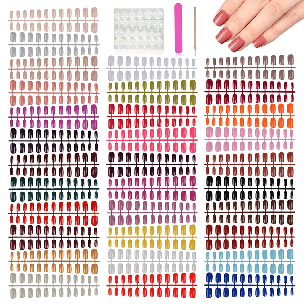 Kalolary 32 Colors  Assorted Colored False Full Nail Tips Press on Nails 768Pcs