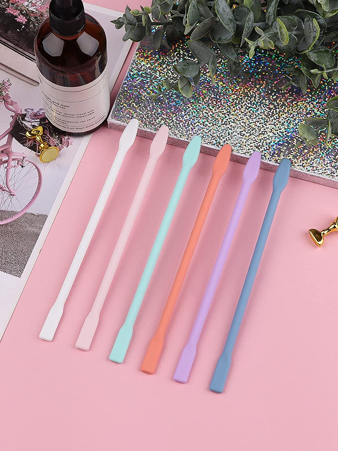 Kalolary 14PCS Silicone Stir Sticks for Mixing Paint Liquid Making Glitter Tumblers Craft Art (2 Sizes)