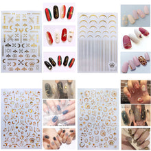 Load image into Gallery viewer, KALOLARY 12 Sheets Metallic Self-Adhesive Nail Stickers
