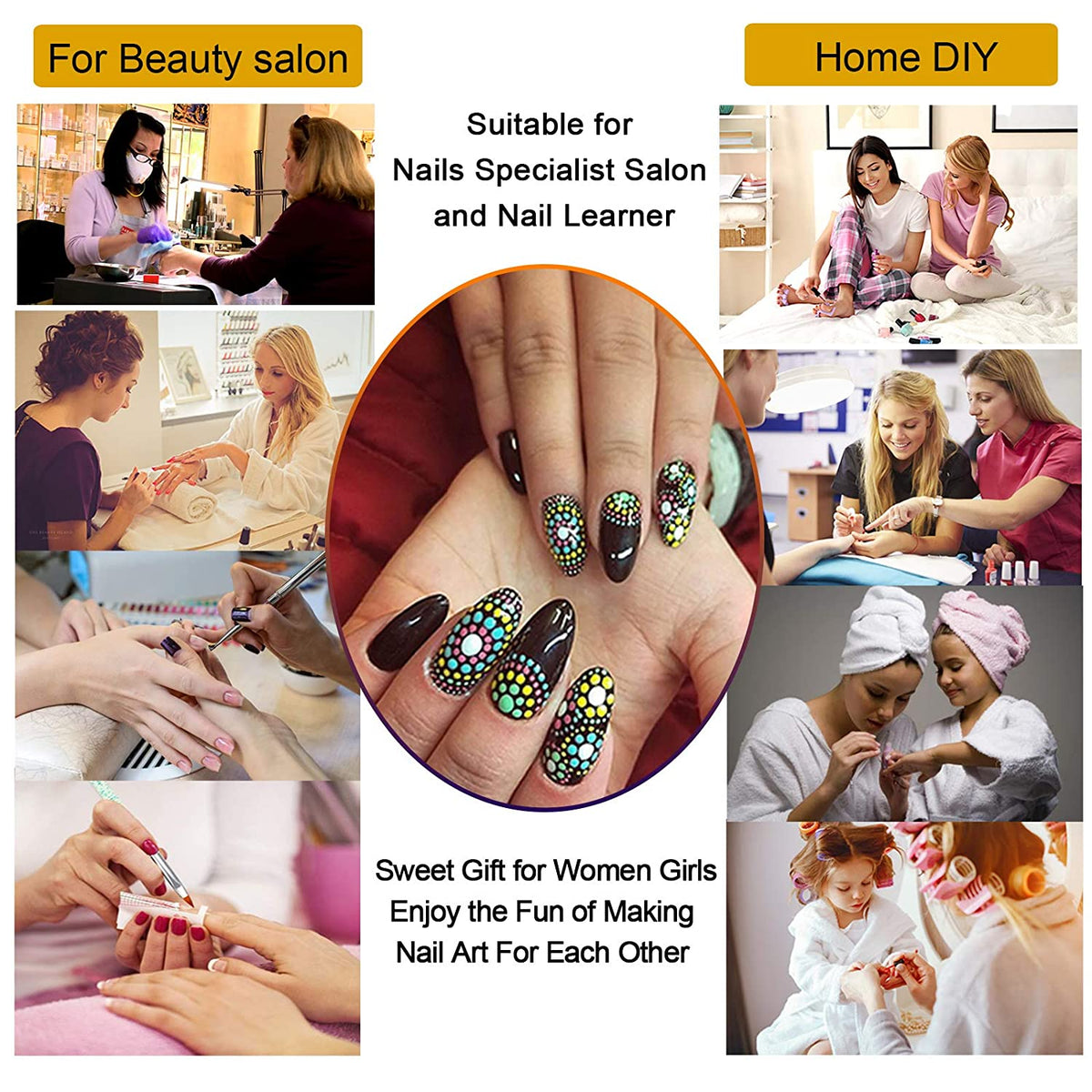 Kalolary 18 Pcs UV Gel Acrylic Nail Art Brush Set