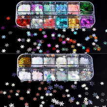 Load image into Gallery viewer, Kalolary Christmas Snowflake Nail Sequins 4 boxes（A style）

