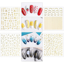 Load image into Gallery viewer, Kalolary 12 Sheets Gold Self-Adhesive Nail Stickers
