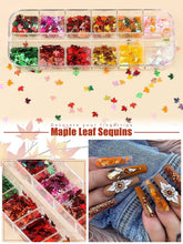 Load image into Gallery viewer, Kalolary Maple Leaves Nail Art Glitter Sequins 3 Boxes（A style）
