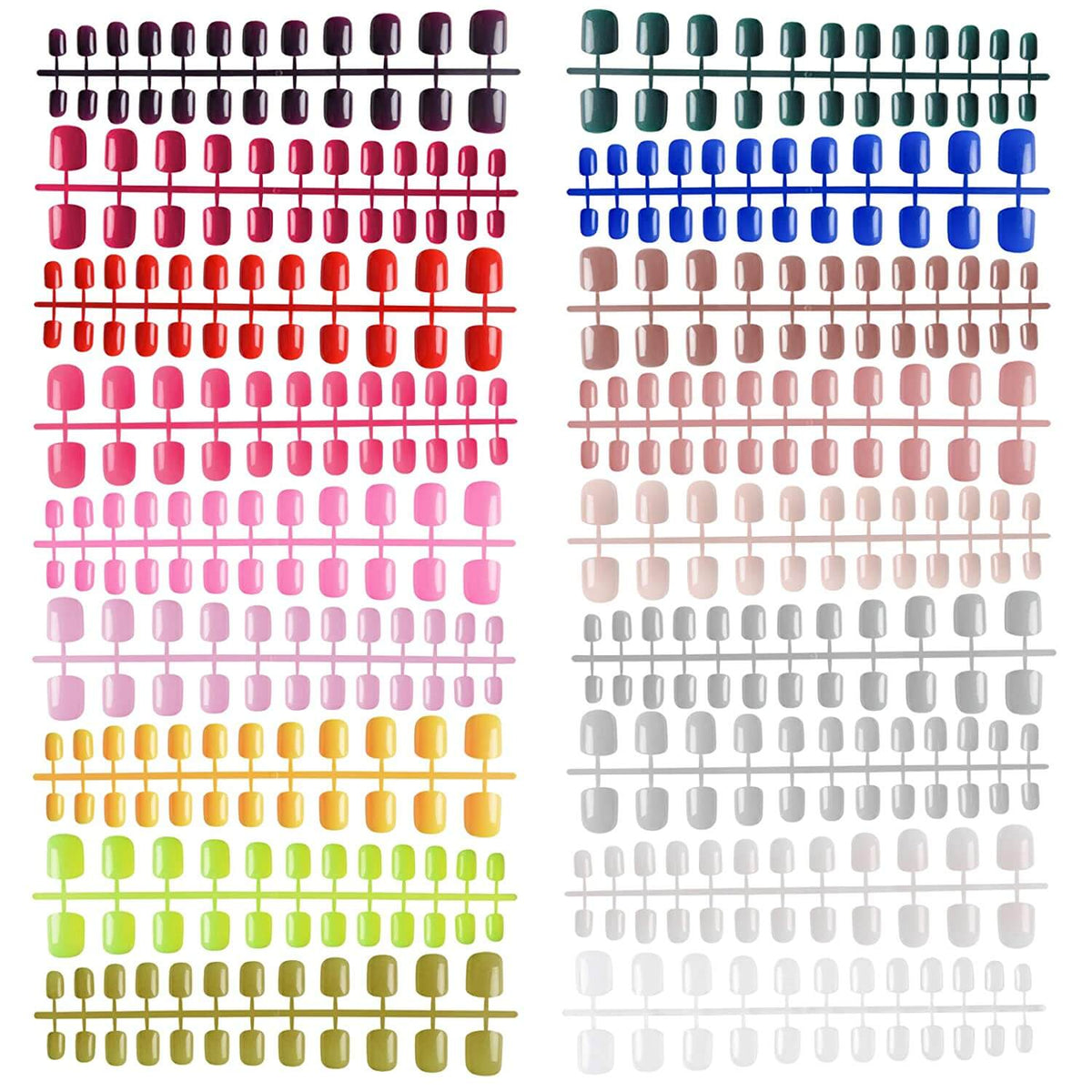 Kalolary Short Colorful False Nails 912 Pcs