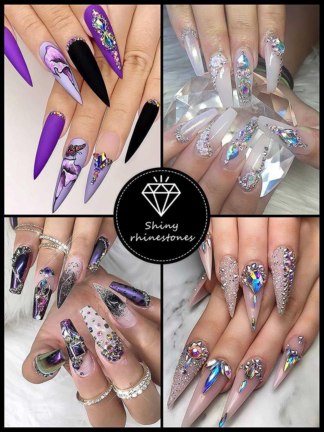 Kalolary Colorful Professional Nail Rhinestones Kit
