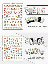 Load image into Gallery viewer, Kalolary Fall Nail Art Sticker Decals 12 Sheets

