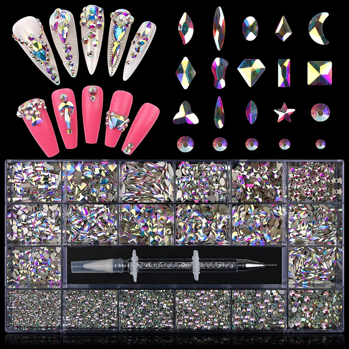 Kalolary Professional Nail Rhinestones Kit （As Shown）